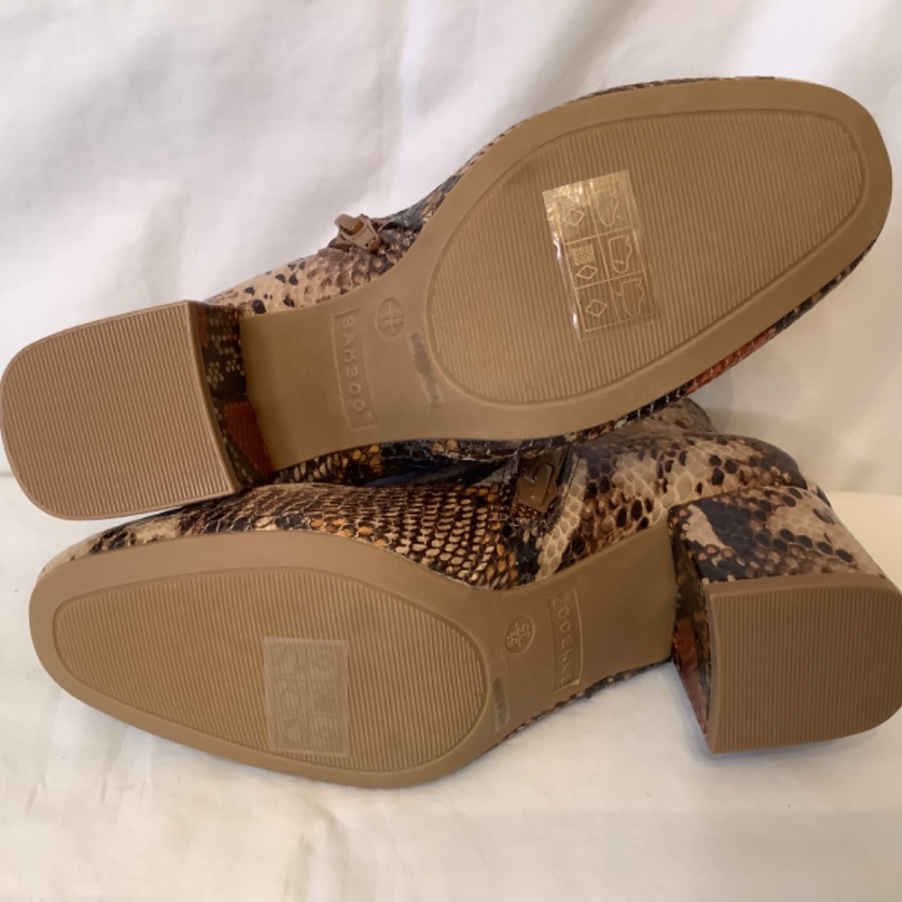 NWT Bamboo animal print ankle boots snake print size 5.5‎ - Picture 7 of 11